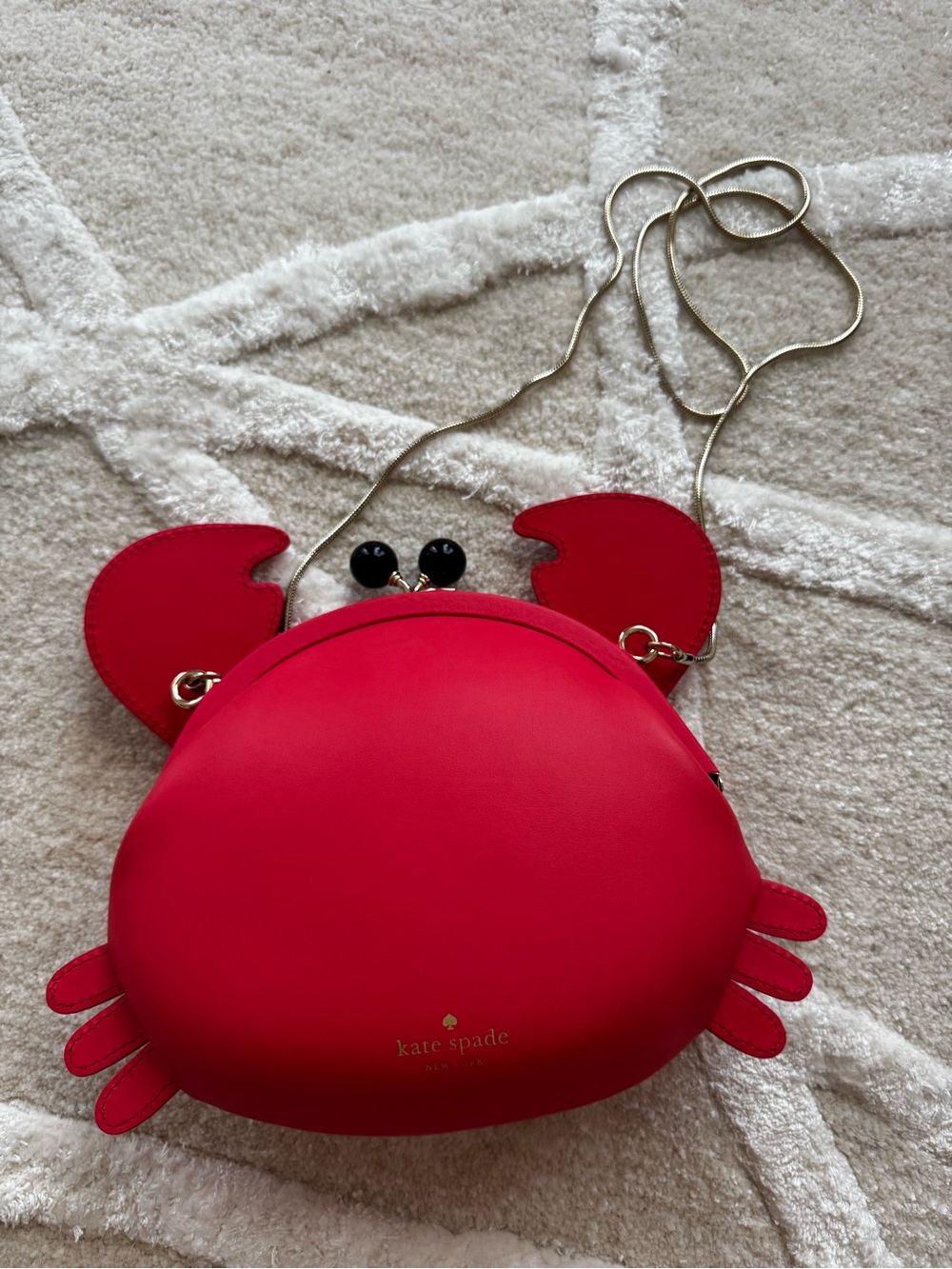 KATE SPADE Make a Splash Geranium Crab Crossbody Novelty Purse Handbag Red RARE